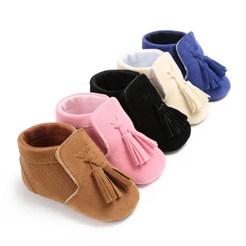 

New Flock Classic Tassel Sneakers Boots Newborn Baby Girls First Walkers Shoes Infant Toddler Soft Sole Anti-slip Baby Shoes 18M