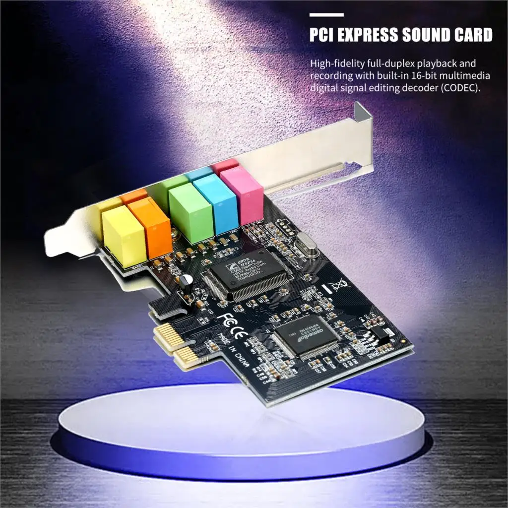 

New PCI Express x1 PCI-E 5.1ch CMI8738 Chipset Audio Digital Sound Card for PC Windows 7