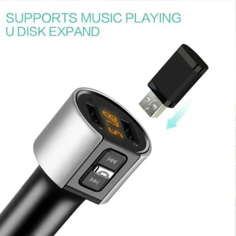 Двойное зарядное устройство USB Bluetooth 4,2 fm-передатчик беспроводной Автомобильный MP3-плеер автомобильный комплект fm-радио передатчик модулятор