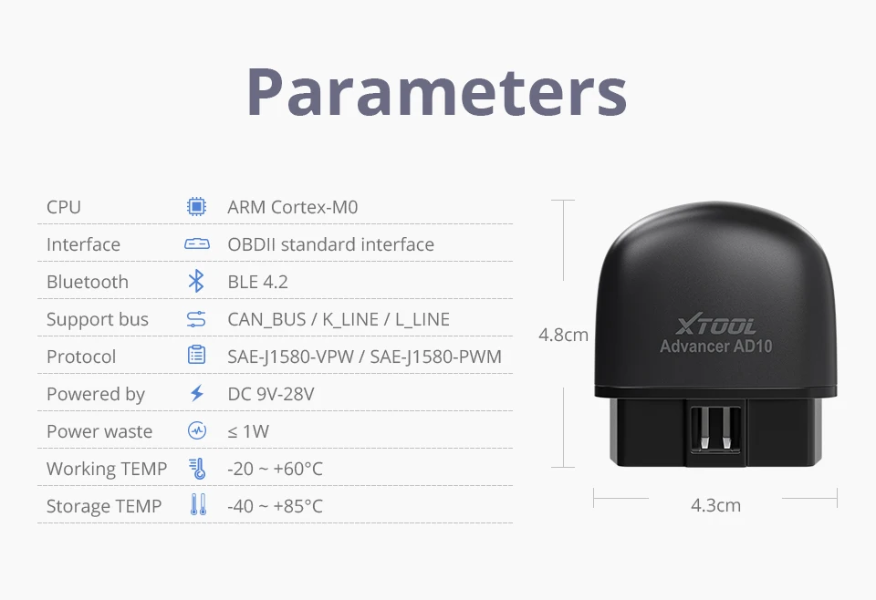 motorcycle temp gauge Original XTOOL AD10 Advancer ELM327 Bluetooth 4.2 OBD2 Diagnostic Scanner AD10 Android IOS ELM 327 OBD Code Reader Update Online normal car temperature gauge