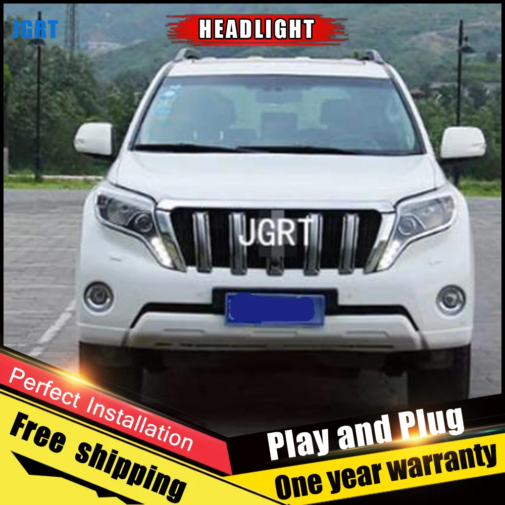 2 шт. автомобильный стиль светодиодный фары для Toyota Prado для Prado Головной фонарь светодиодный DRL Объектив двойной луч H7 HID Xenon bi xenon объектив