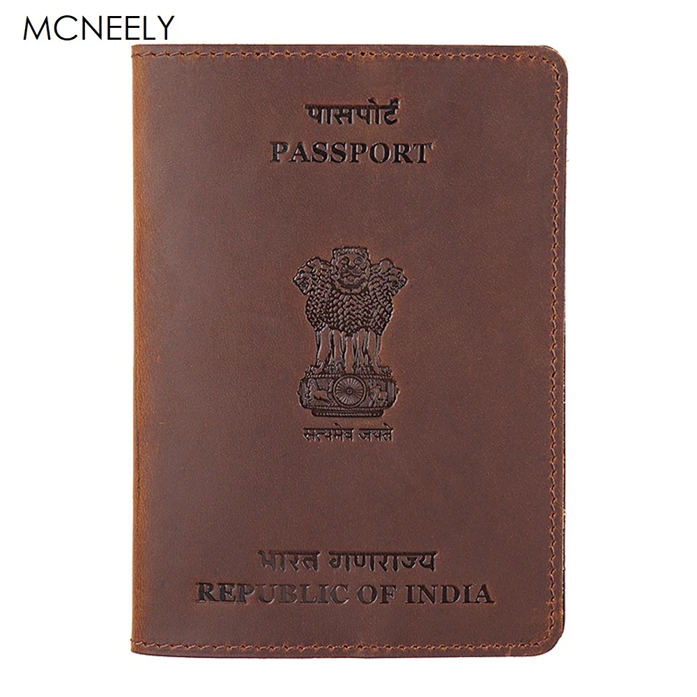 McneelyRealLeatherIndianPassportHolderSolidCreditCardIDHolder