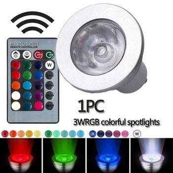 

RGB Led Lamp 3W Magic RGBW GU10 Spot Light Dimmable Colorful Led RGB Lampada Energy Saving Light With IR Remote(24 Key)