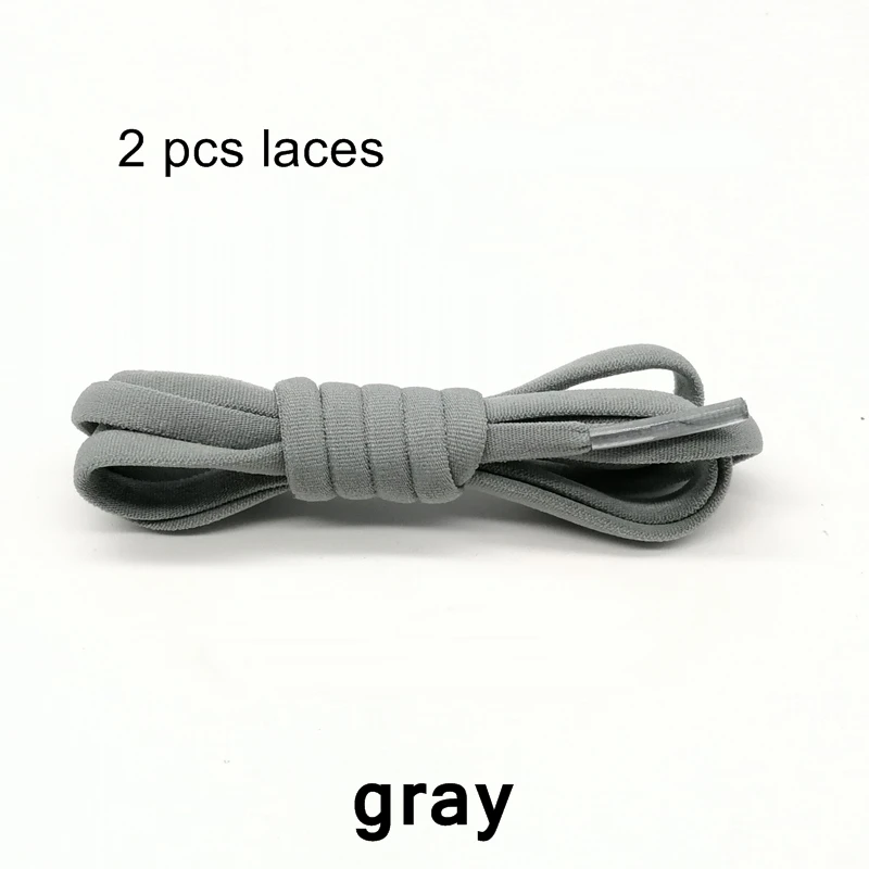 Gray 2 Новинка, 1 пара, носки эластичные шнурки без завязок блокировки круглые шнурки для ботинок Пижама для детей и взрослых, быстрые шнурки 100 см - Цвет: Gray 2