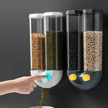 

Wall-mounted Plastic Jars for Bulk Cereals Transparent Food Container Storage Boxes Sugar Spices Organizer Kitchen Accessories