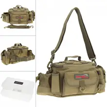 Многофункциональная сумка-мессенджер для рыболовных снастей с 2 двухслойными коробками для приманки