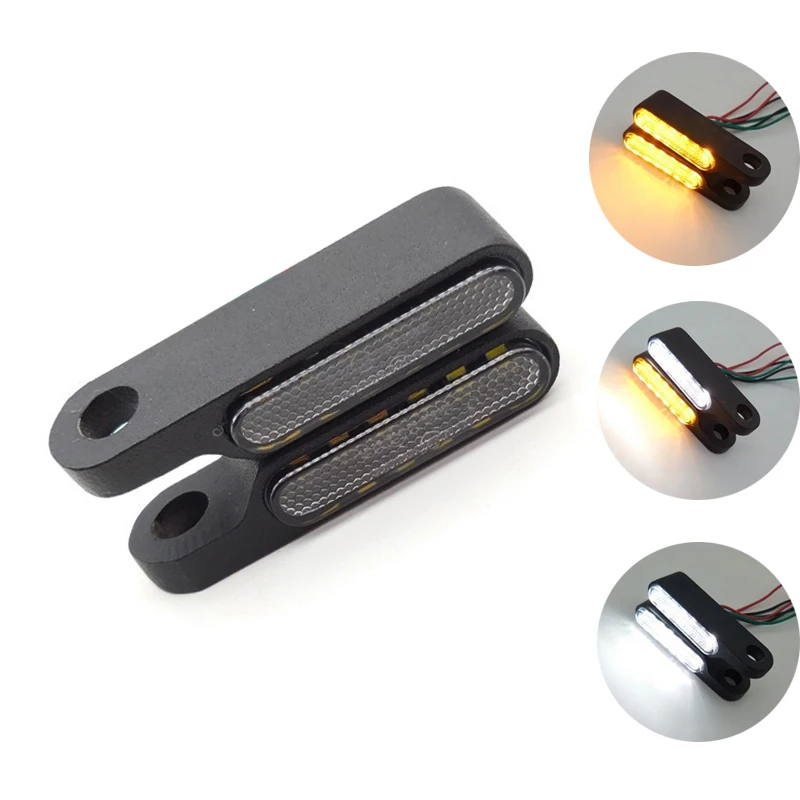 

LED Motorcycle mini Turn Signal Indicator Blinkers 12V Sequential DRL Flashing Dual Color Lights Warning Lamp