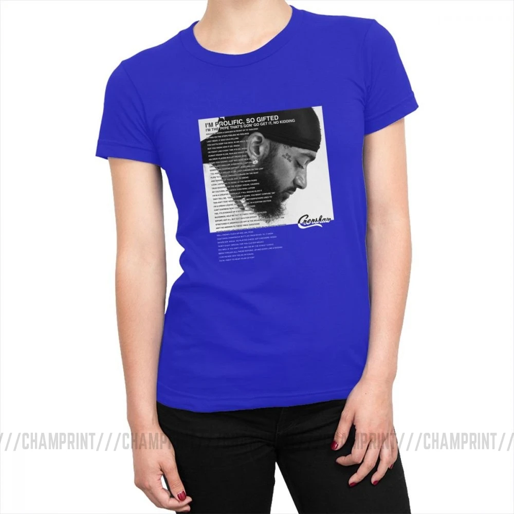 RIP Nipsey Hussle футболка Топы Отдых в мире женские футболки Гранж рок хип хоп футболки хлопок женская уличная одежда - Цвет: Синий