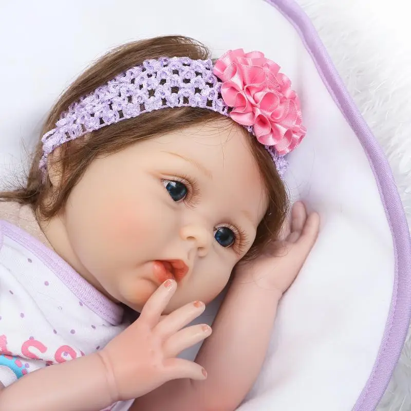 

NPK New Style Cloth Body Environmentally Friendly Soft Silcone Play House Model Infant Doll to Sleep with Growth Small Partners