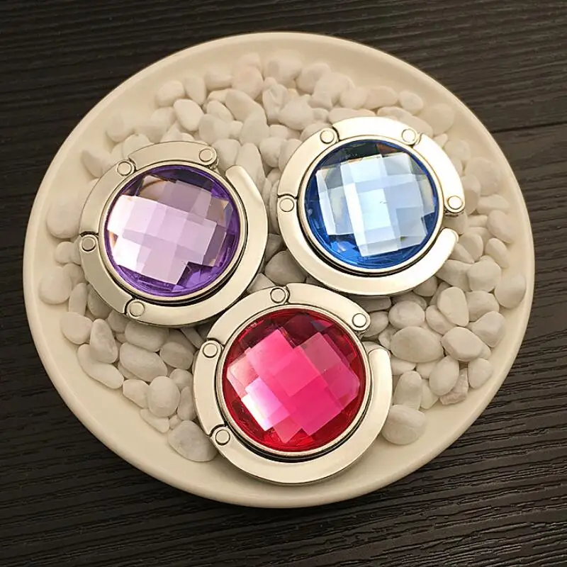 

Новейшая модная Портативная Складная стразы, металлическая ручная сумка, вешалка для сумки, крючок, держатель LX7989