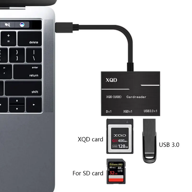 Type C to XQD SD High Speed Card Reader USB3 0 Camera Computer Kit Adapter E65A 3
