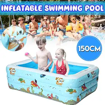 

150cm Kids inflatable Pool High Quality Children's Home Use Paddling Pool Large Size Inflatable Square Swimming Pool for baby