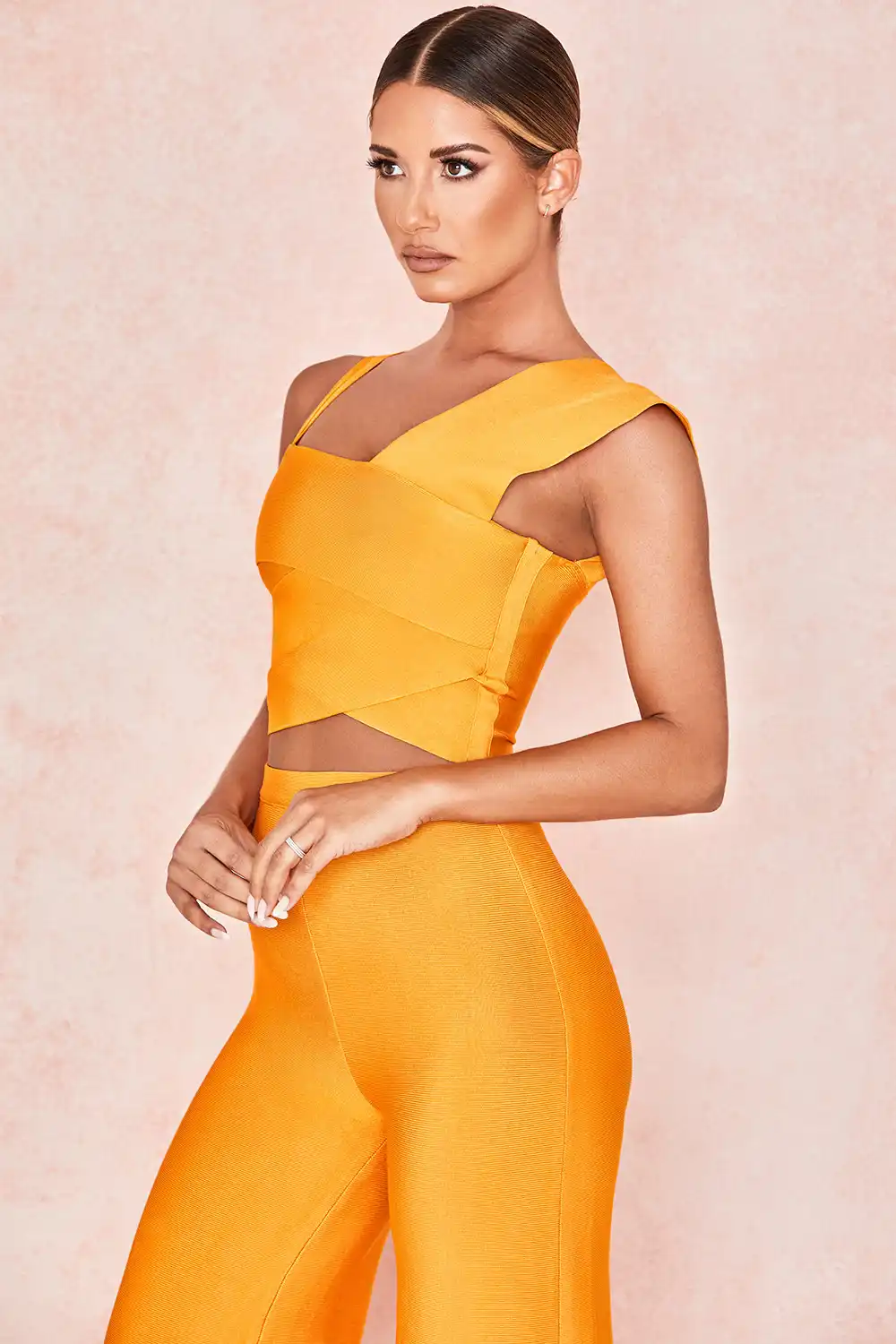 orange bandage jumpsuit