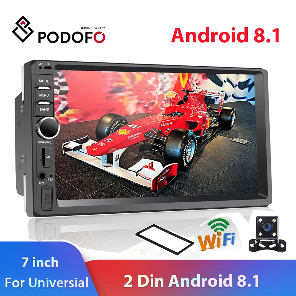 Podofo Android 2 Din Auto radio 7 ''Multimedia Video Player Universal auto Stereo GPS Für Volkswage