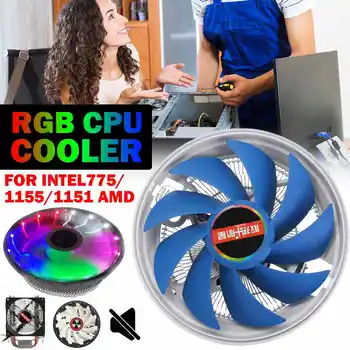 

CPU Cooler Radiator rgb Led Heat Sink AMD Intel Silent 3Pin PC CPU Cooling Cooler Fan for Intel775/1155/1151 amd downforce