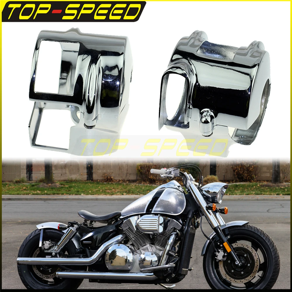 Мотоциклетный левый и правый хромированный чехол на руль для Honda Shadow VTX 1300 2003-2009