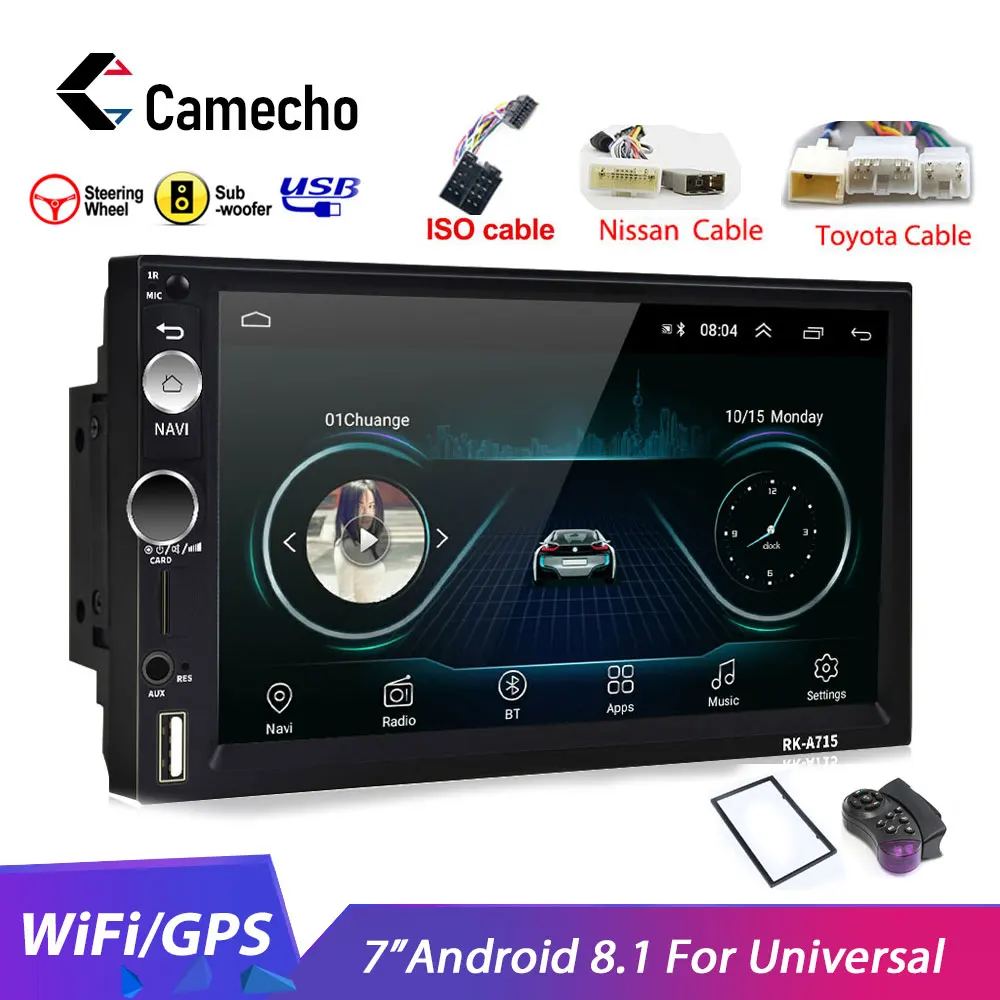 Автомобильный мультимедийный плеер Camecho 2din 7 дюймов Android 8 1 Универсальная