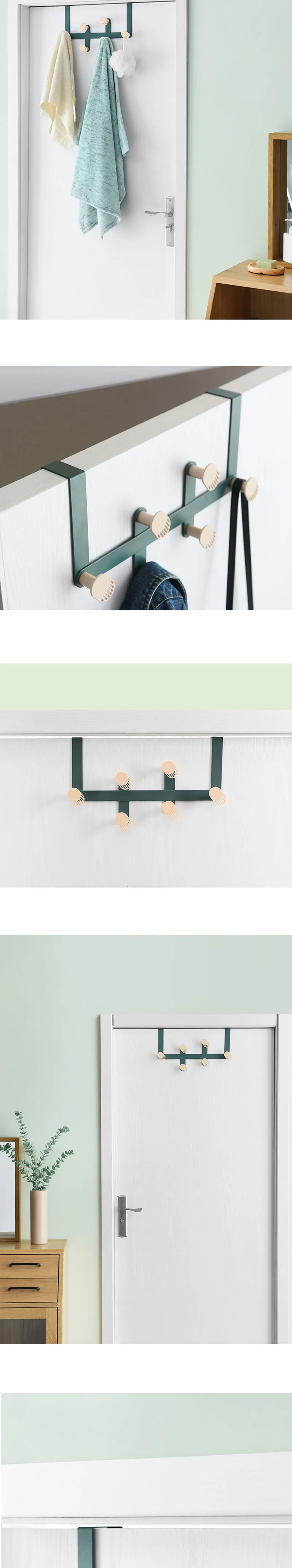 Creative Door Rear Wall-mounted Hook Metal Material Hanging Clothes Backpack Without Hole Design Protects The Facade Wall Hook