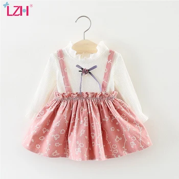 

LZH Baby Girls Dress 2020 Autumn Infant Casual Cotton Print Long Sleeve Dress For Baby Princess Dress Newborn Clothes 0-3 Years