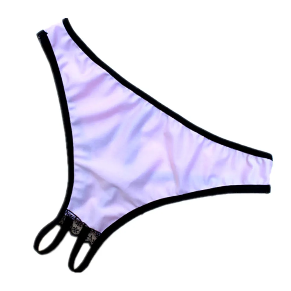Кружевные женские сексуальные трусы с открытой промежностью стринги нижнее