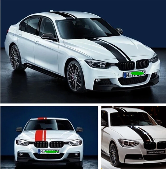 1 セット車のボンネットデカールステッカービニールステッカー車体装飾ステッカー車のラインbmw E46 E90 F30 アウディa3 A6 A5 For Bmw Car Hooddecal Sticker Aliexpress