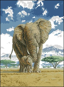 

YIXIAO Counted Cross Stitch Kit Authentic Egyptian cotton self matching needleless printing kit DMC Chu k03658 elephant