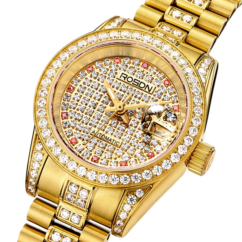 

FRANCE ROSDN Women's Watches Luxury Brand With MIYOTA Automatic Mechanical Watch Women Full Diamond Luminous Couples Watch R2009