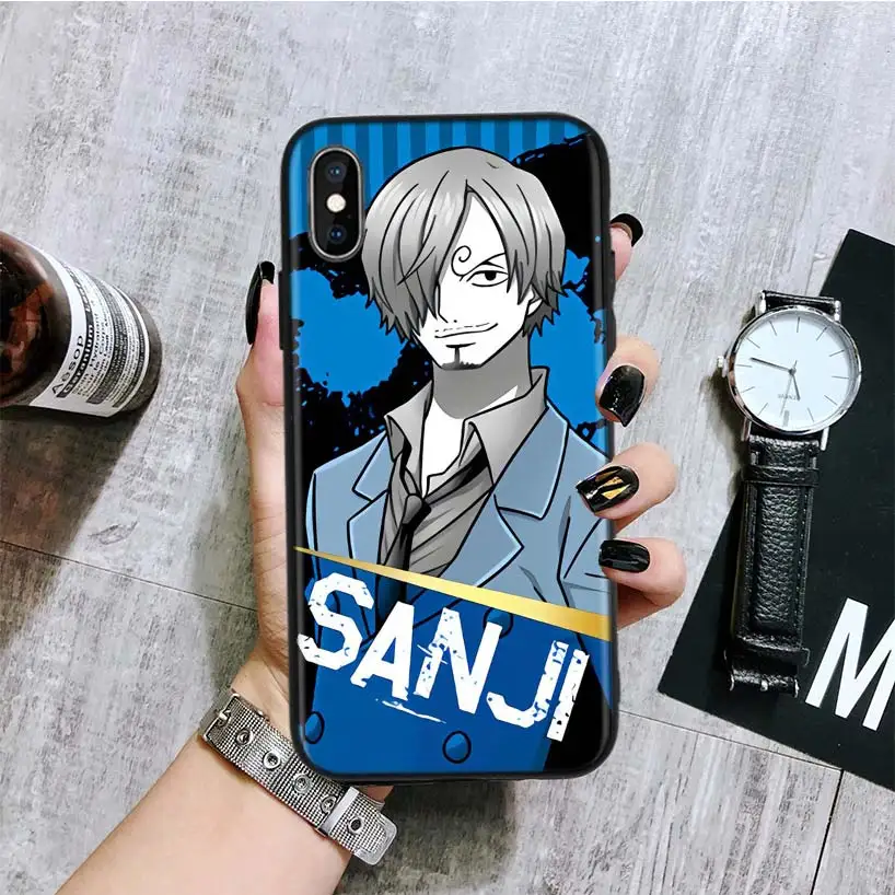 One Piece Character Cartoon Black Back Cover Phone Case For Apple IPhone 11 Pro XS MAX 4
