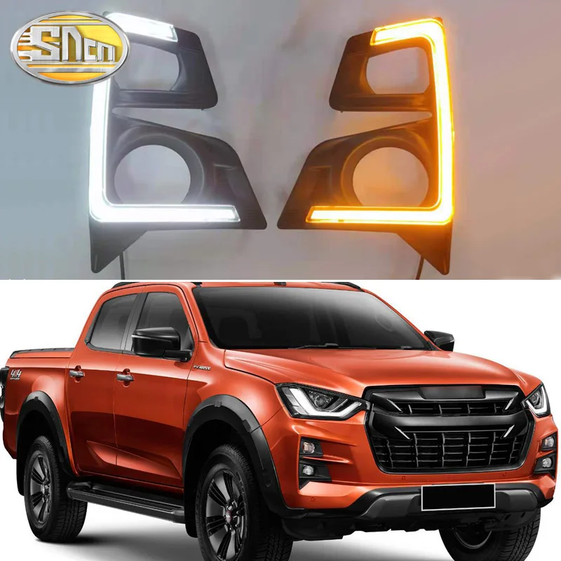 Дневные ходовые огни светодиодные для Isuzu D-max 2020 Противотуманные фары 12 В ABS DRL