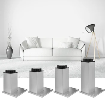 

House Cabinet Table Feet Aluminum Alloy Thicken Sofa Bed Foot Adjustable Square TV Cabinet Furniture Legs Metal Hardware