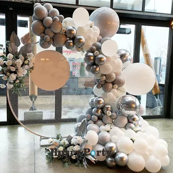 

119pcs Macaron White 4D Silver Pastel Balloons Garland Arch Kit Birthday Wedding Anniversary Baby Shower Party Decoration Globos