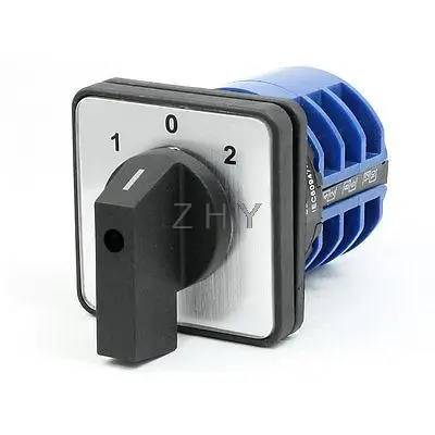 

AC 380V 12A Latching 4 Terminals 1-0-2 4KW Cam Combination Changeover Switch
