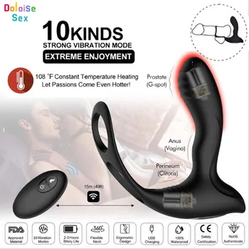 10 Frequency Male Prostate Massager Vibrator Wireless Remote Control Anal Plug G-spot Stimulator Butt Plug Sex Toy for Men 3