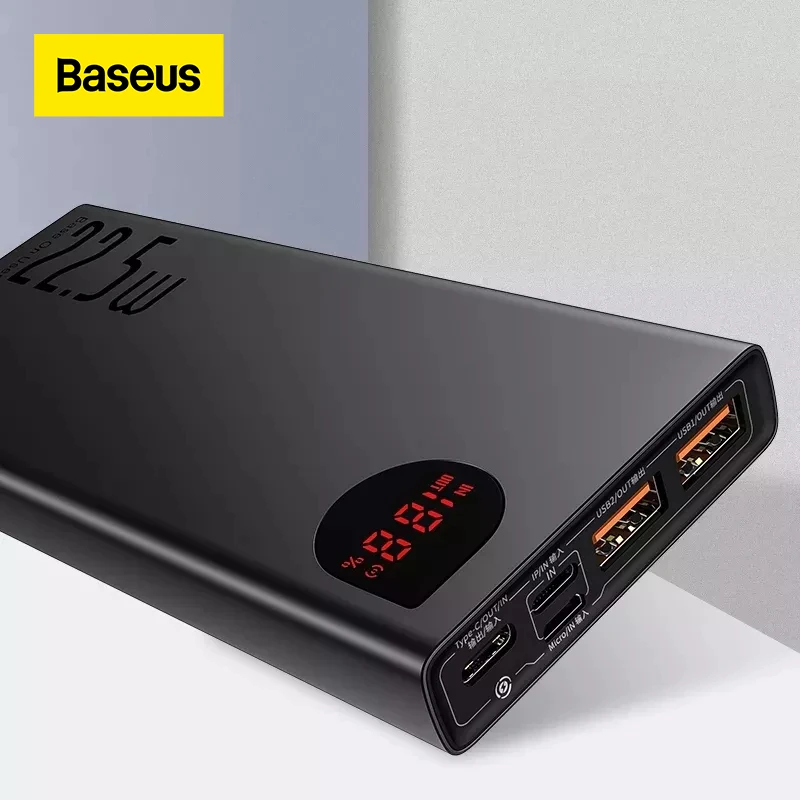 Baseus Power Bank 20000mah 22.5w/65w Portable Battery Charger Powerbank  Type C Usb Fast Charger Power Bank For Iphone Huawei - Power Bank -  AliExpress