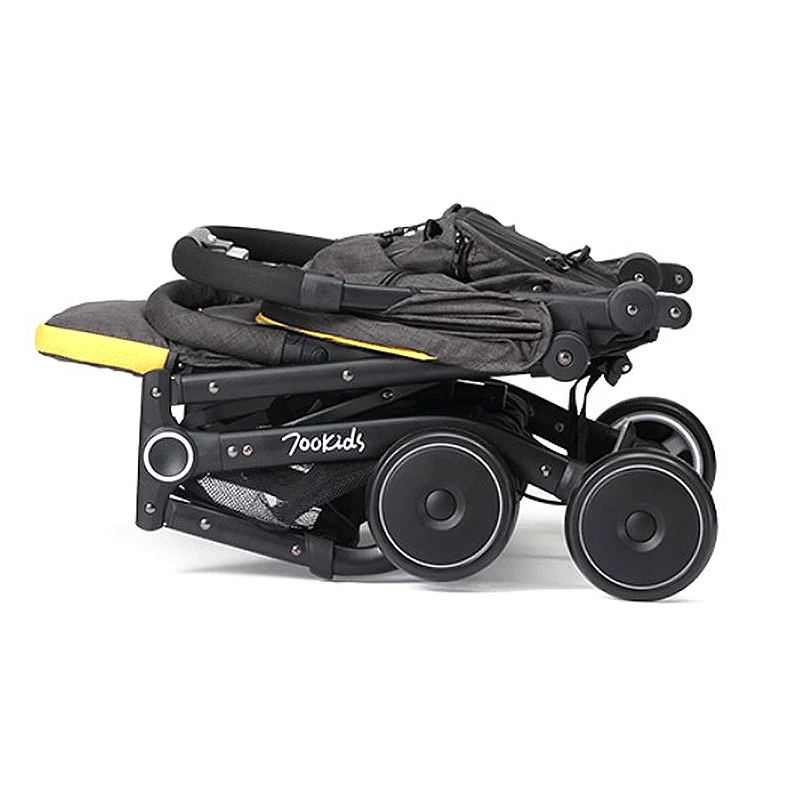 Child Baby Folding Shockproof Four-Wheeled Stroller One-Button Double Rear Brakes Four Wheel Shock