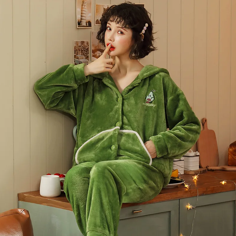 

[WL #331 #-335 # Collection] Korean-style Long Sleeve Flannel Hooded plus Velvet Tracksuit Piece Series
