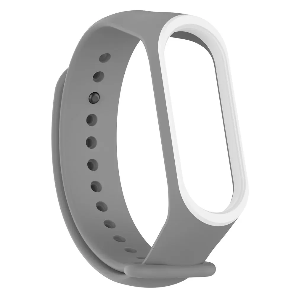 Gray white 2 цвета запястье для Mi резиновый для браслета 4 спортивный Смарт Браслет ремешок Смарт кольцо аксессуары - Цвет: Gray white