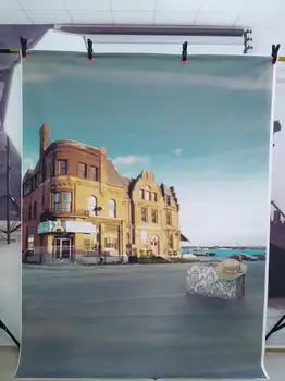 

Flash Deal!!! Backdrops Vintage Props Big House Sea Beach Background for Photography