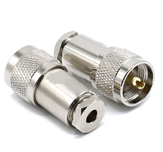 1Pc Uhf Pl259 Morsetto Maschio Rg58 Rg142 Lmr195 Rg400 Cavo Connettori Adattatore Coassiale Rf In Ottone