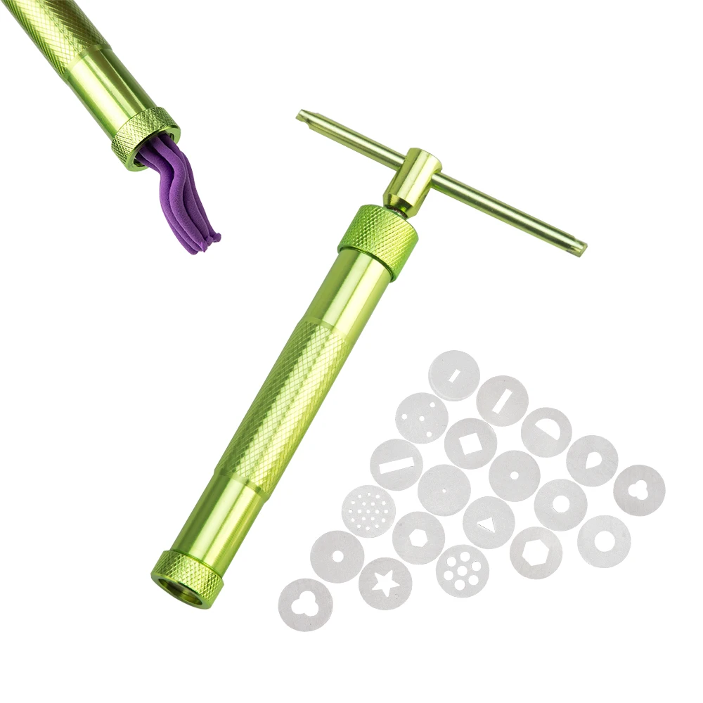 

Clay Extruder Stainless Steel Sugar Paste Extruder Craft Gun with 20 Discs Sugar Craft Sculpt Polymer Mold Extruder Dropshipping