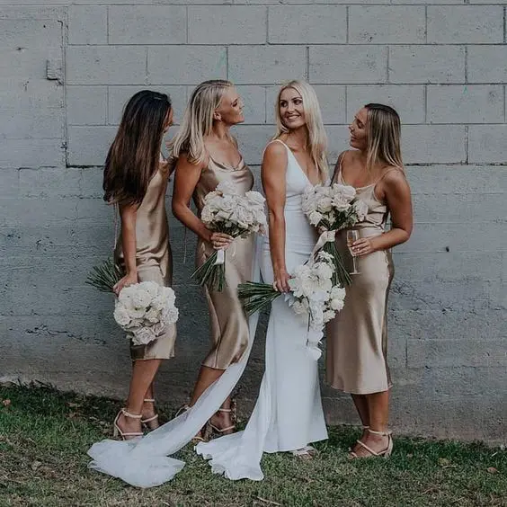 silk midi wedding dress