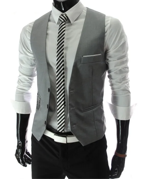 Платье из плотной шерсти для Для мужчин Slim Fit Для мужчин s Мужская жилетка, костюм жилет Homme Повседневное без рукавов для официальных мероприятий, Бизнес куртка