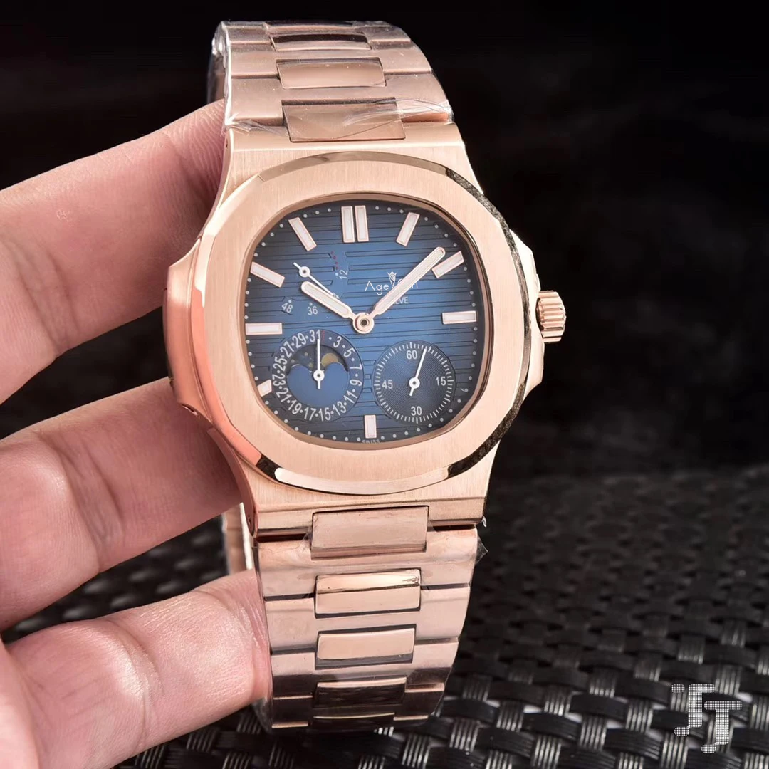 

Luxury Brand New Automatic Mechanical Men Watch Sapphire Rose Gold Black Blue Green Red MoonPhase Jumbo Sport Limited Watch AAA+