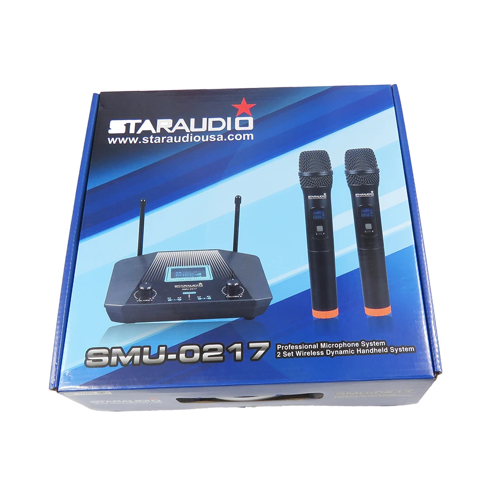 STARAUDIO 2 канала UHF беспроводной микрофон системы 2CH ручной микрофон для сцены KTV Клубные церковные вечерние караоке SMU-0217A