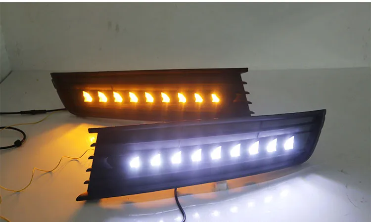 

Osmrk led drl daytime running light for Volkswagen Lavida 2013-2014 with moving yellow turn signal and blue night light