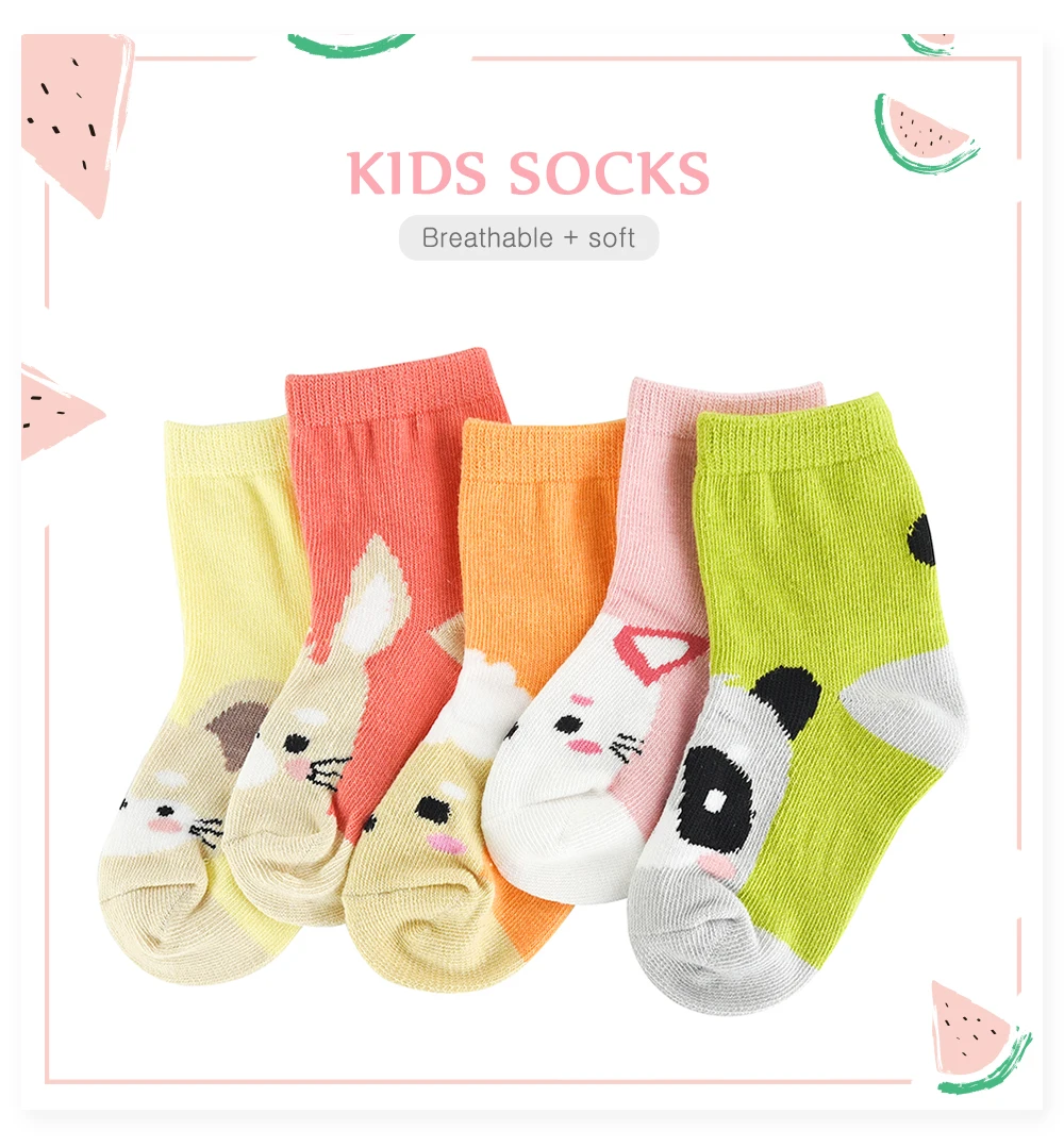 TokoMom™ 5 Pair/lot New Soft Cotton Socks