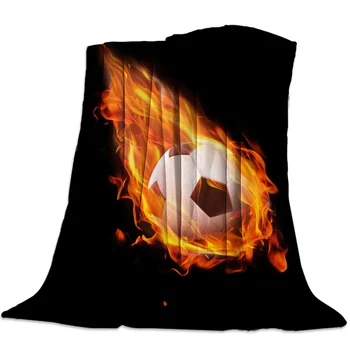 

Flannel Blanket for Bed Flame Football Throw Blanket Portable Soft Blanket Warm Sofa Bed Sheets Blanket for Picnic