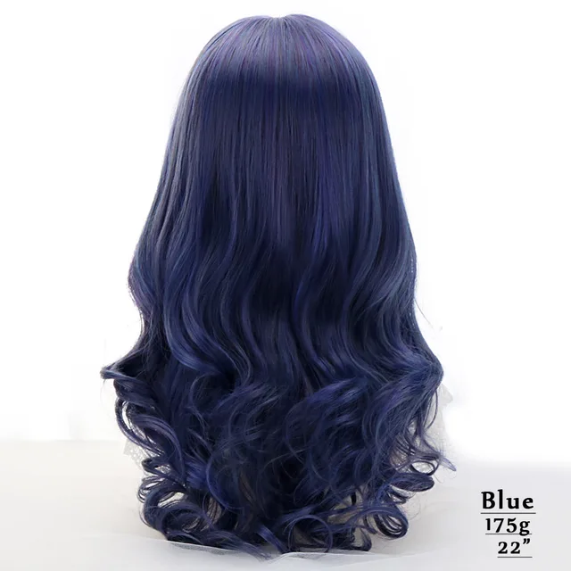 Free Beauty 22 Long Wavy Synthetic Blue Ombre Black Hair Wigs With Korean Air Bangs For Women Lolita Japan Harajuku Cosplay Aliexpress Free Beauty 22 Long Wavy Synthetic Blue Ombre Black Hair Wigs With Korean Air Bangs For Women Lolita Japan Harajuku Cosplay Aliexpress
