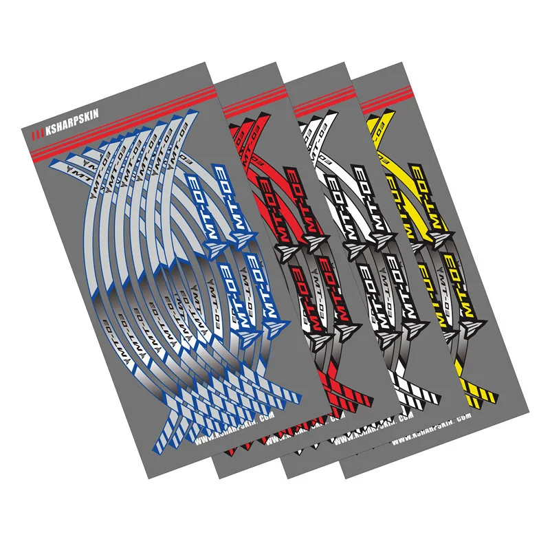 

12 X наружное кольцо-наклейка для мотоцикла, полосатые аксессуары для колес, декоративные отражающие наклейки, подходит для YAMAHA MT03 MT-03