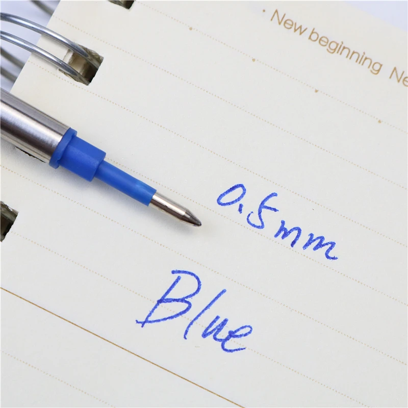 0.5mm blue and black Red roller Pen Refill Smooth writing Metal ballpoint pen refill 5PCS/lot Stationery pen writing accessories 4